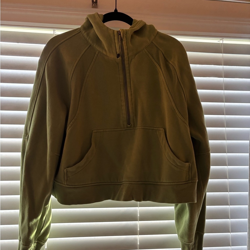 lululemon athletica Olive Green Half-Zip Sweatshirt